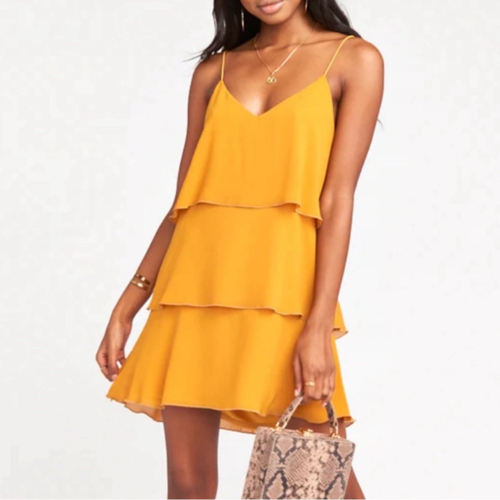 Show me your MuMu yellow ruffle dress